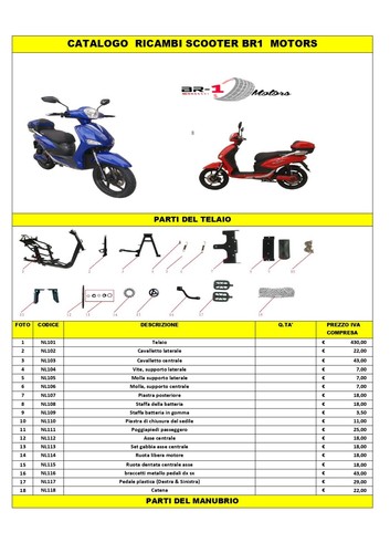 Ricambi scooter elettrico br1 - ricambi,